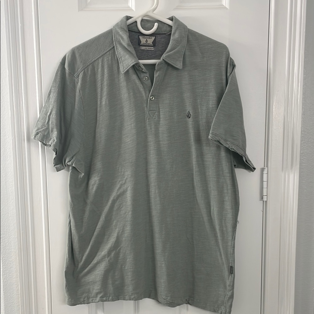 Volcom Men's Green Polo Shirt